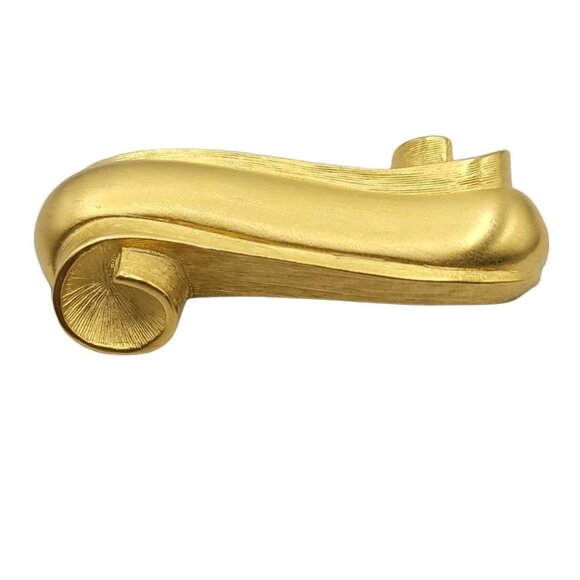 Givenchy Matte Goldtone Scroll Ribbon Chunky Brooch - Picture 4 of 6